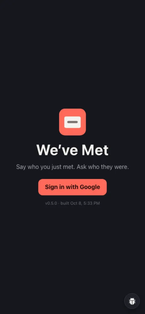 We've Met's start screen